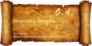 Obernyik Aranka névjegykártya